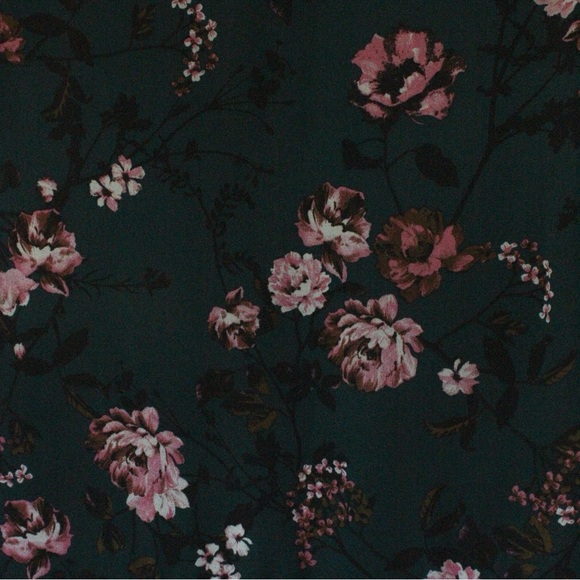 LINI Women's Isabelle Long Puff Sleeve Floral Plunging V-Neck Mini Dress - Picture 4 of 5